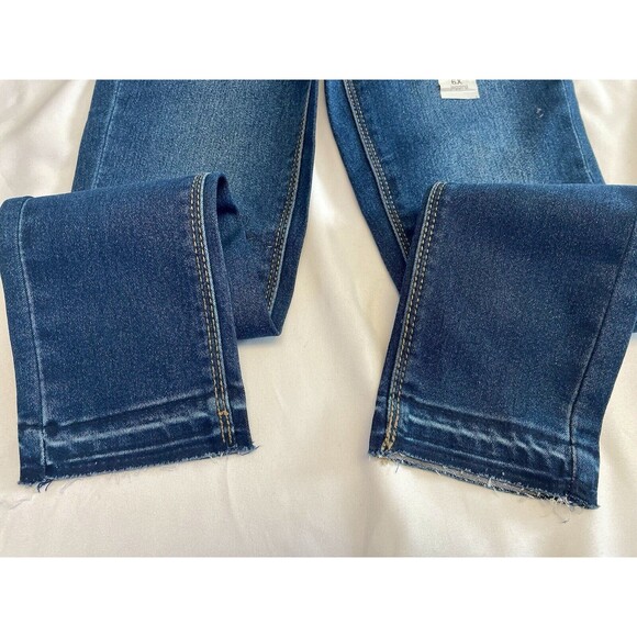 Jumping Beans Denim Jeggings Snaps adjustable Waistband Raw Hem Girls SZ 6X New - Picture 6 of 13